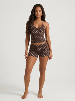 Ensemble Short Pois Capri – Marron