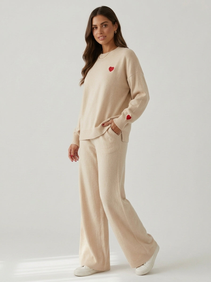 Ensemble Pantalon Maille Kyoto – Abricot – URBAD, vue 3