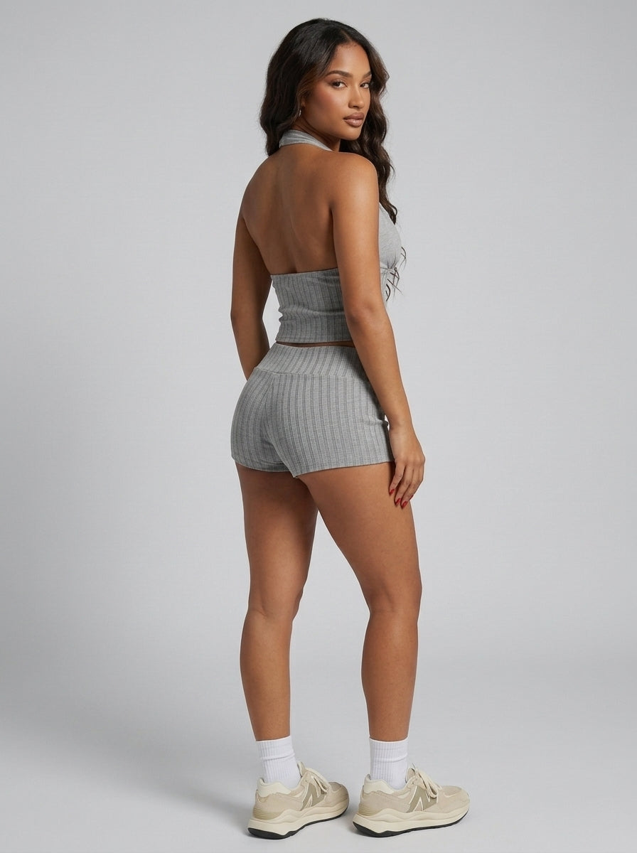 Ensemble Short Rayé Malibu – Beige – URBAD, vue 3