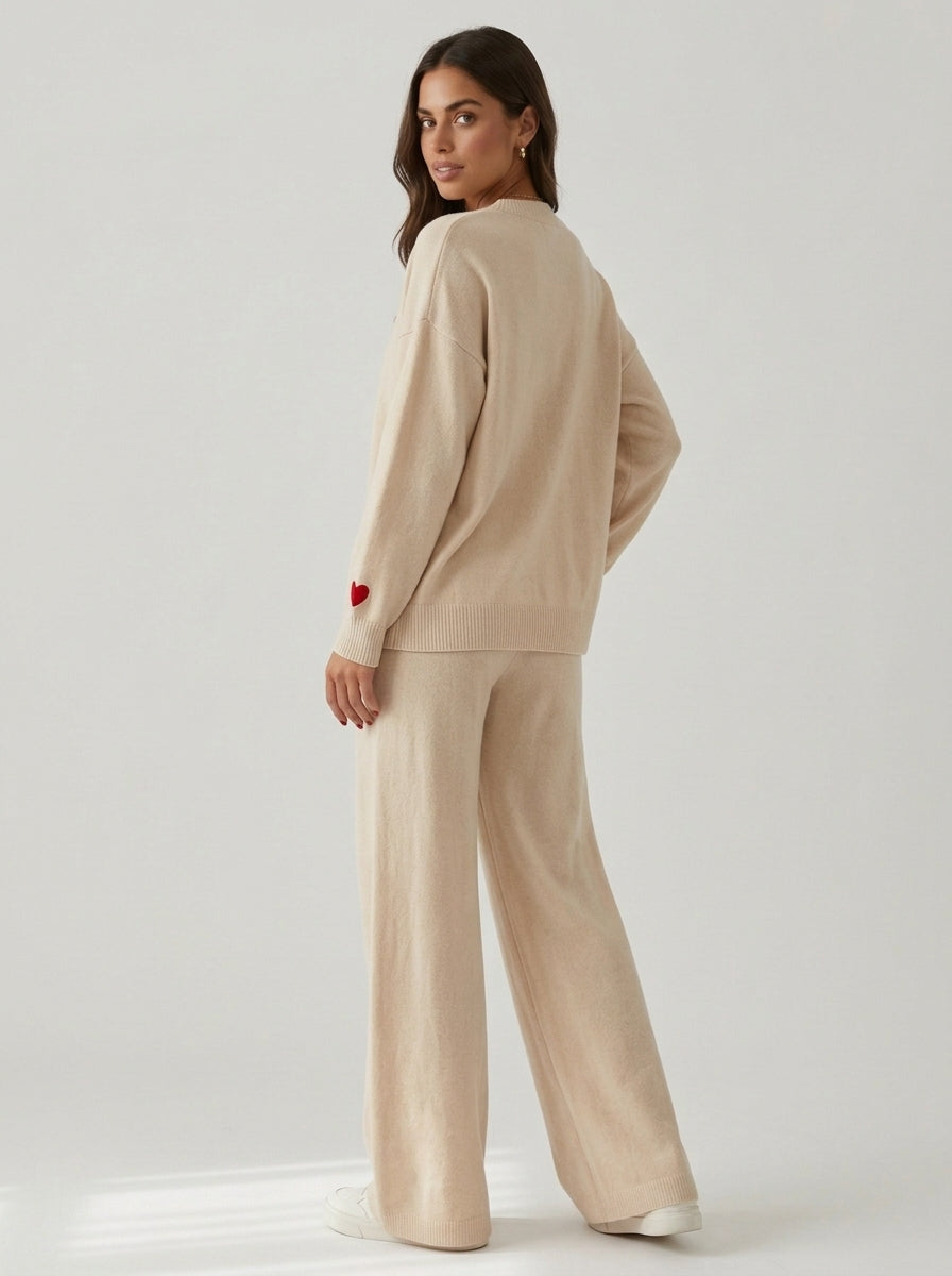 Ensemble Pantalon Maille Kyoto – Abricot – URBAD, vue 2