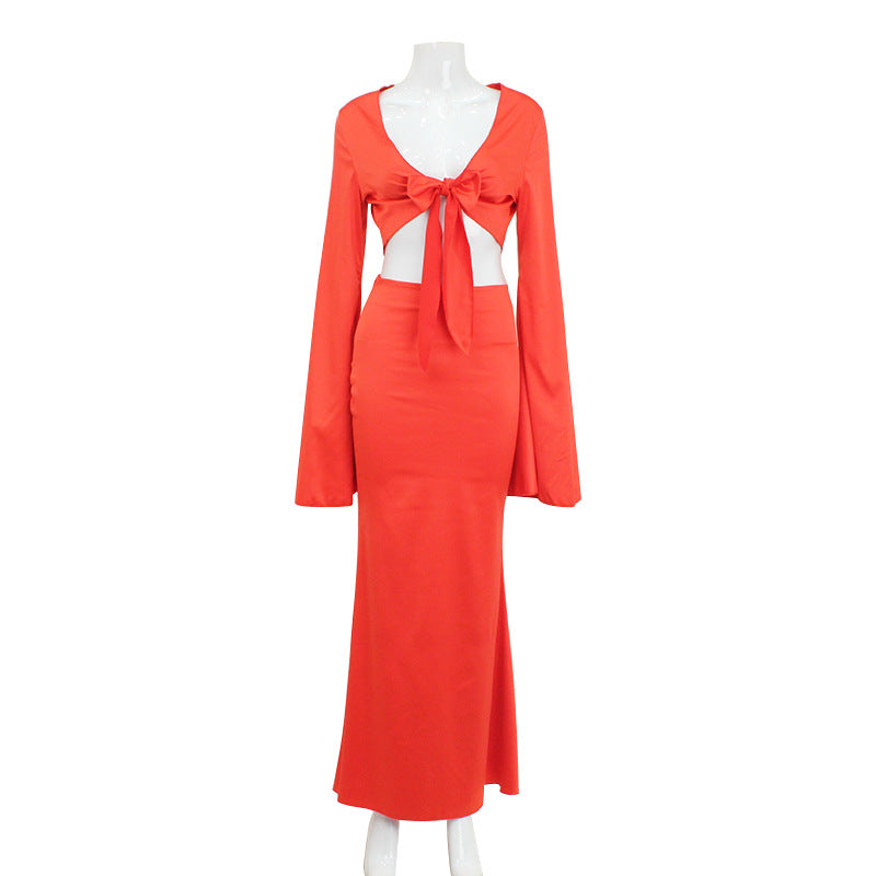 Ensemble Jupe Lacets Femme Fatale – Orange – URBAD, vue 4