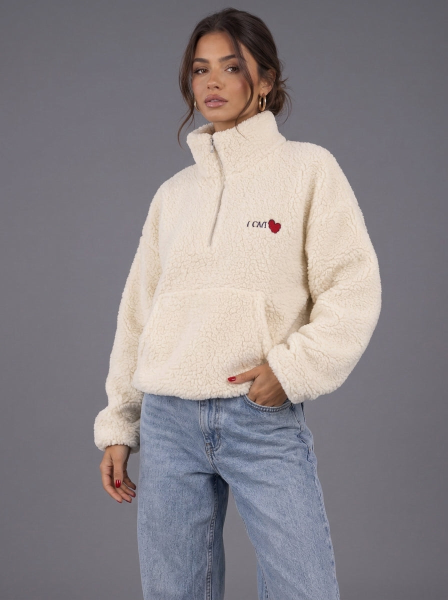 Sweat Polaire Snow Day – Écru