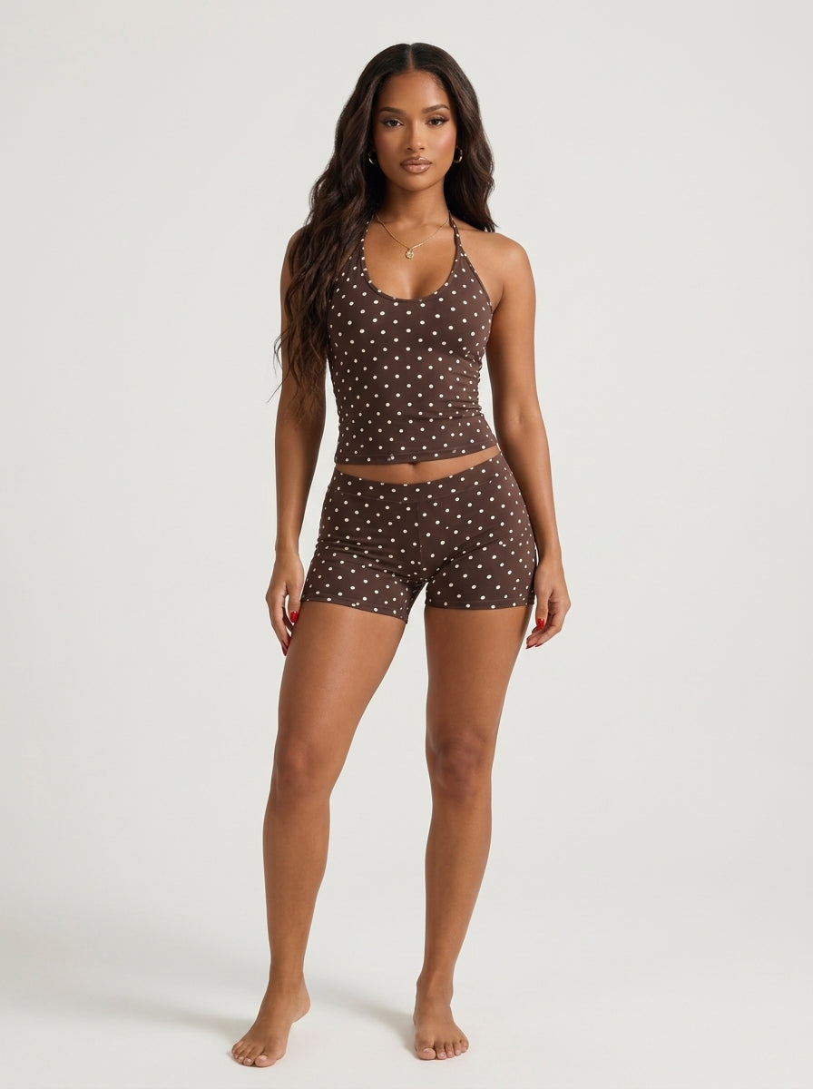 Ensemble Short Pois Capri – Marron