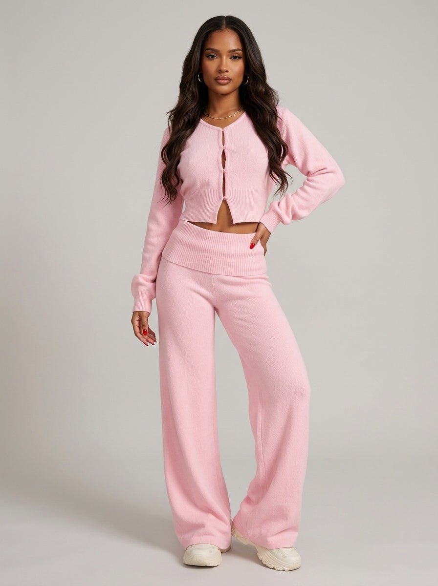 Ensemble Pantalon Maille Harlem – Marron